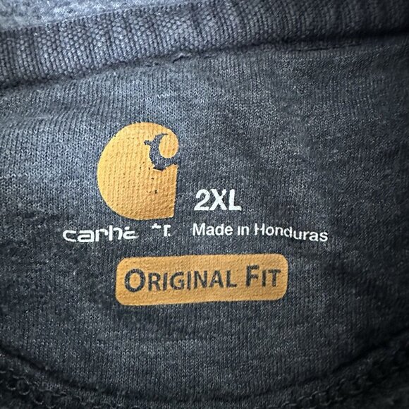 Carhartt Hoodie Mens 2XL Grey Original Fit Jacket Pullover Casual Fleece Adult - Picture 2 of 7